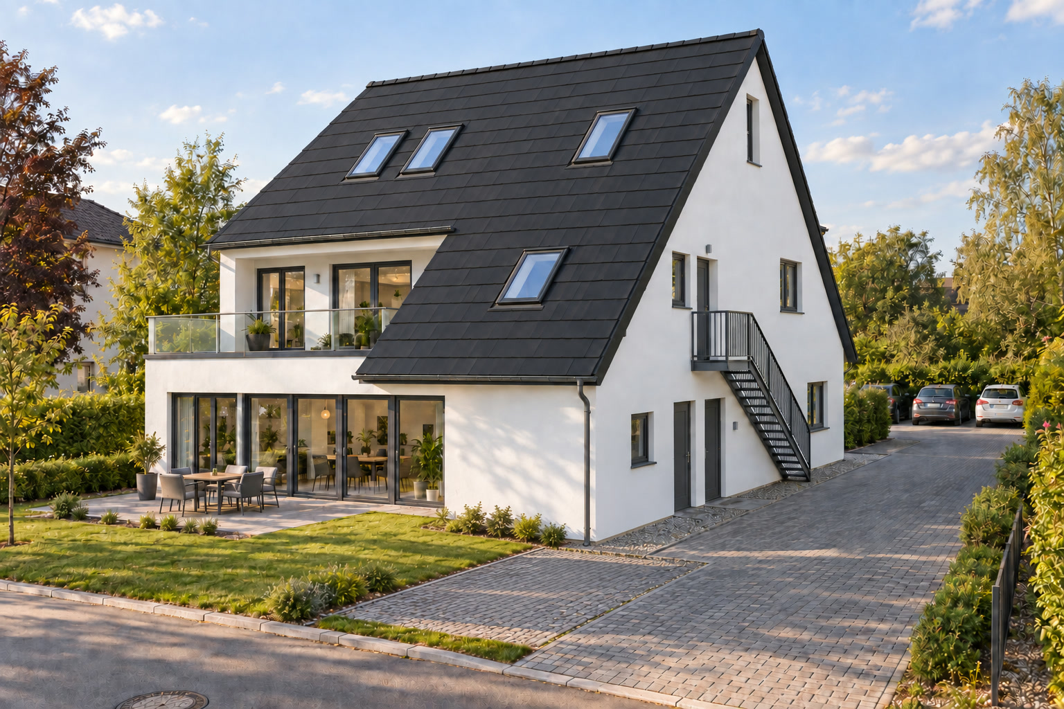 Das Zweifamilienhaus · Visualisierung und Gestaltungsvorschlag